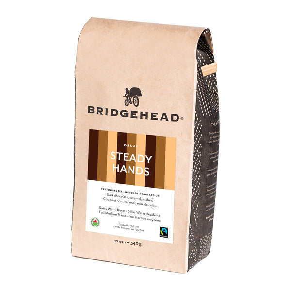 12oz bag of Steady Hands Decaf